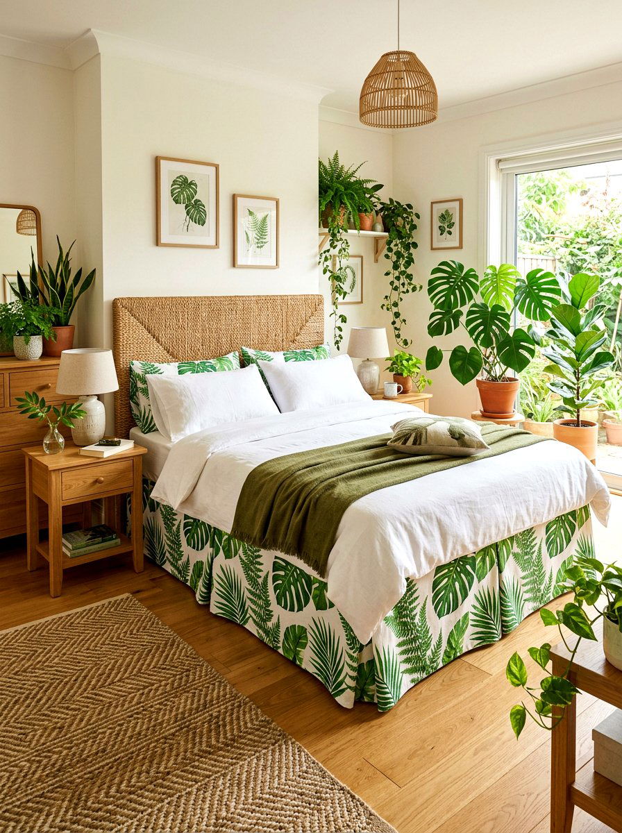 Botanical Skirted Bed - 30 skirted bed ideas