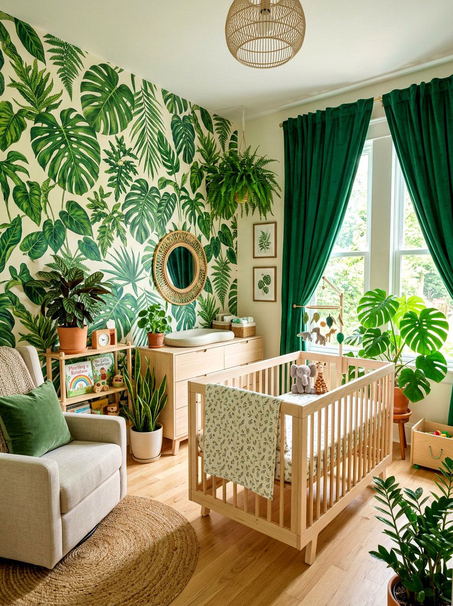Botanical Theme Nursery - 30 gender neutral baby room ideas