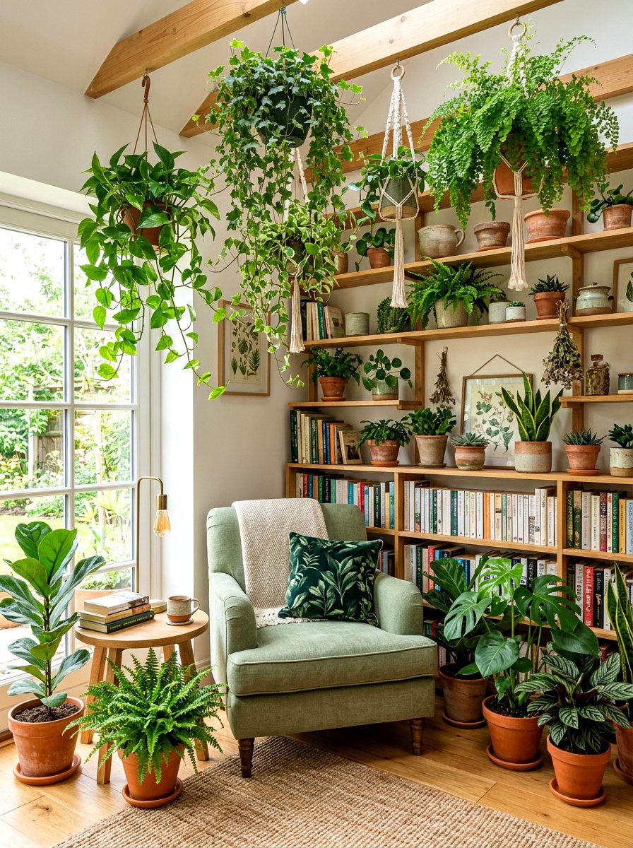 Botanical Themed Reading Space - 30 reading room ideas