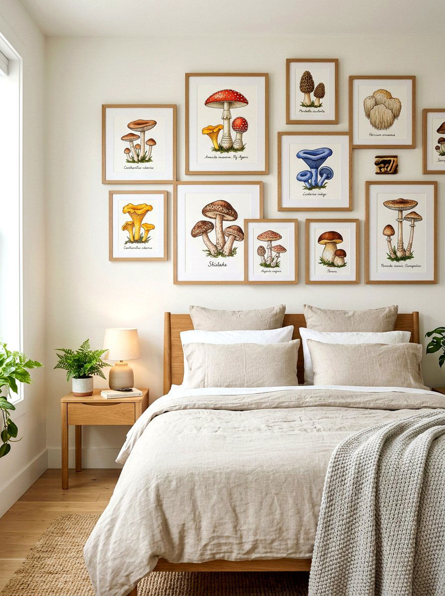 Botanical Wall Art - 30 mushroom bedroom ideas
