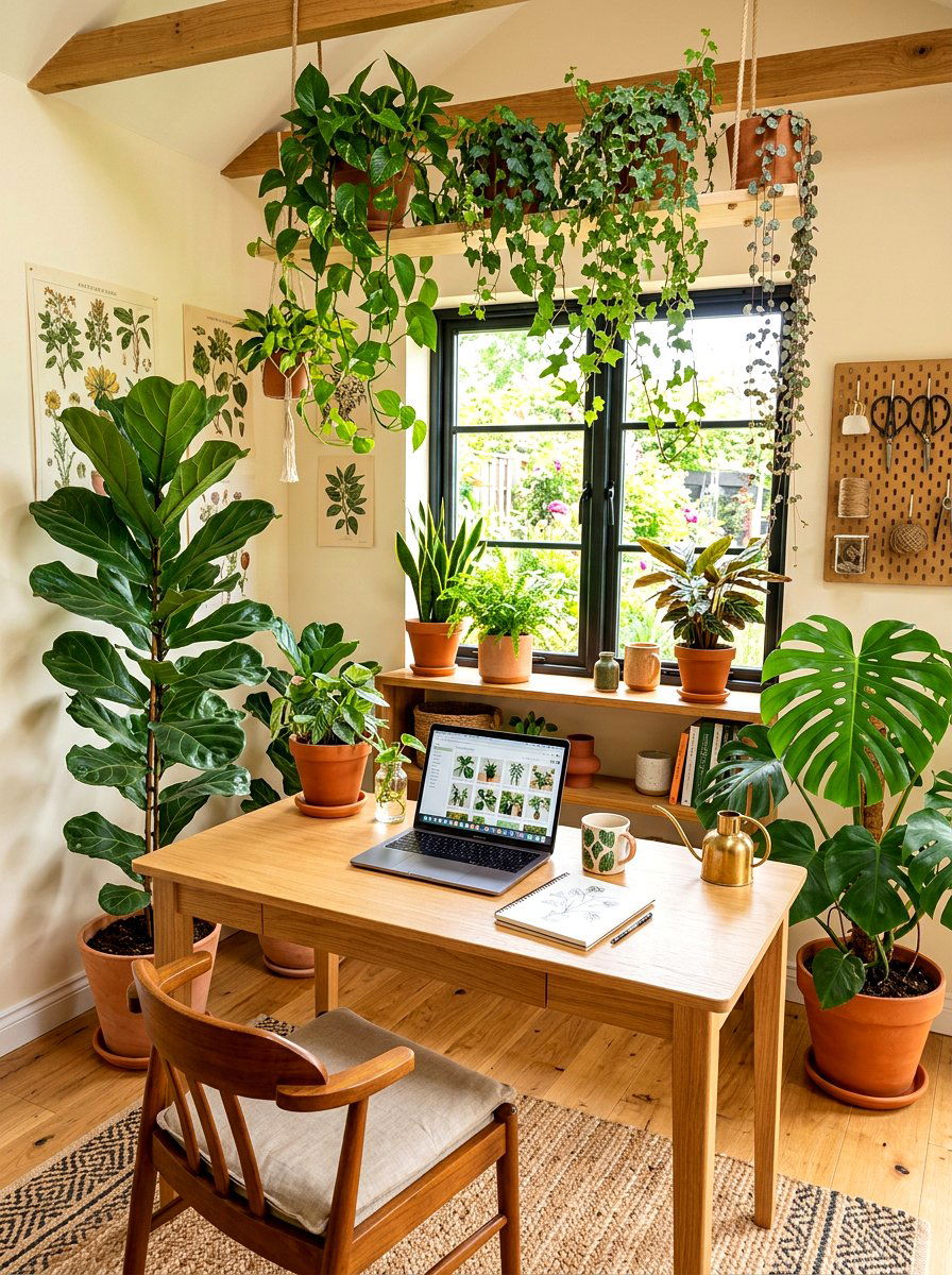 Botanical Workspace - 30 offline home office ideas