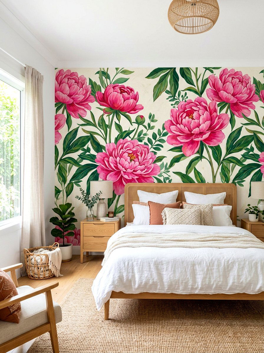 Botanical floral wall mural - 30 mural wall ideas