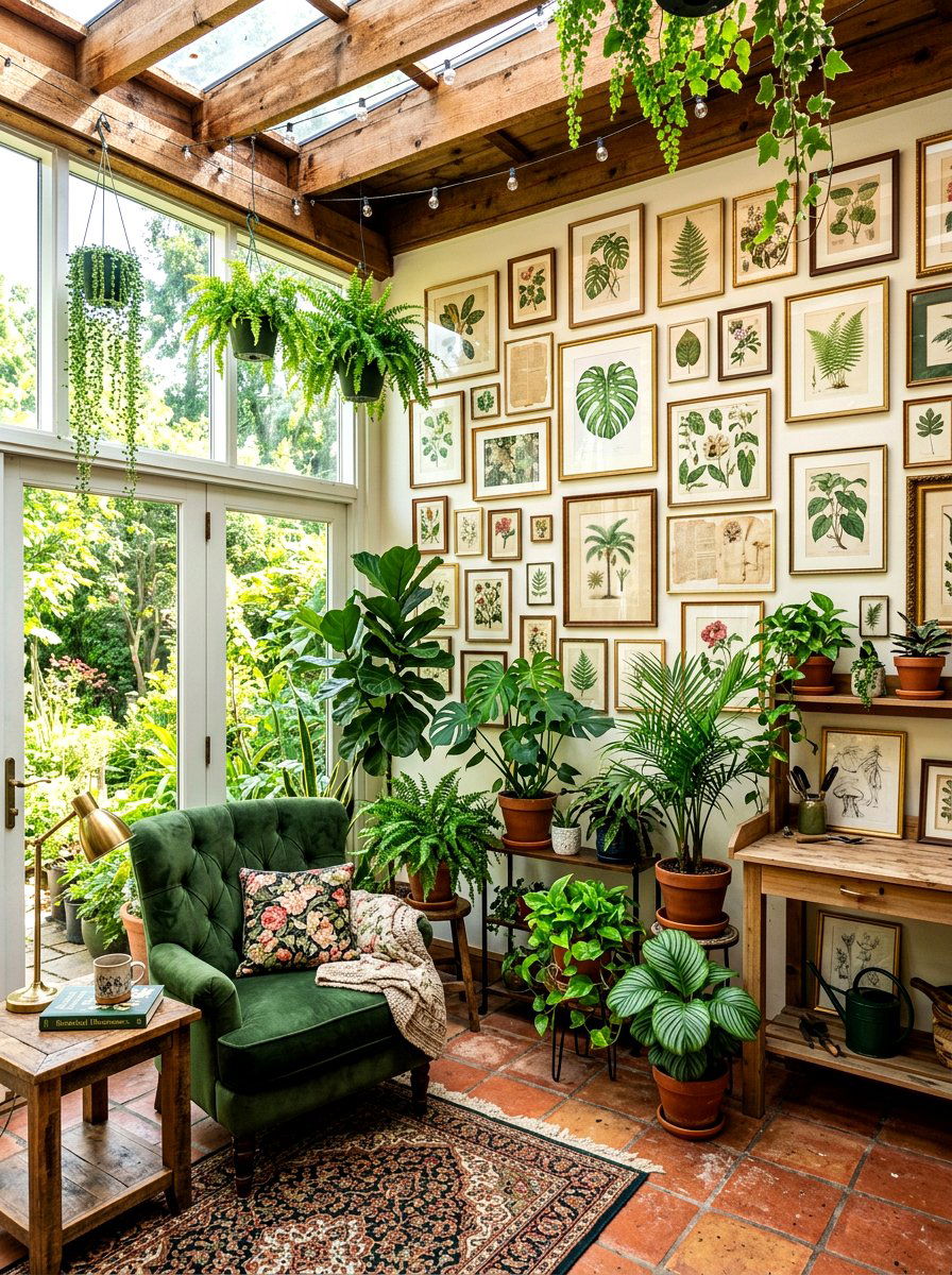 Botanical gallery sunroom - 30 boho sunroom ideas