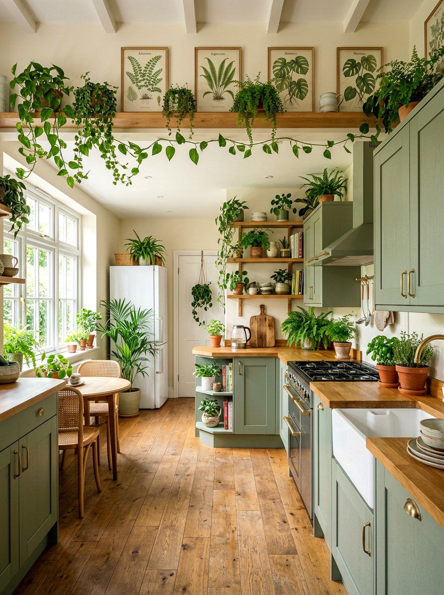 Botanical green rental kitchen - 30 rental kitchen glow up ideas