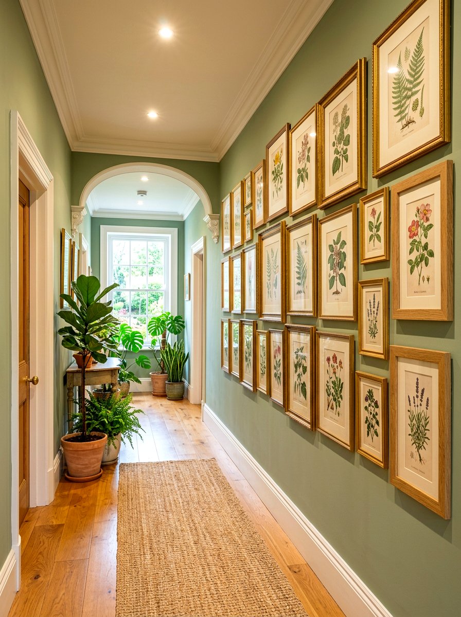 Botanical print collection - 30 hallway gallery wall ideas