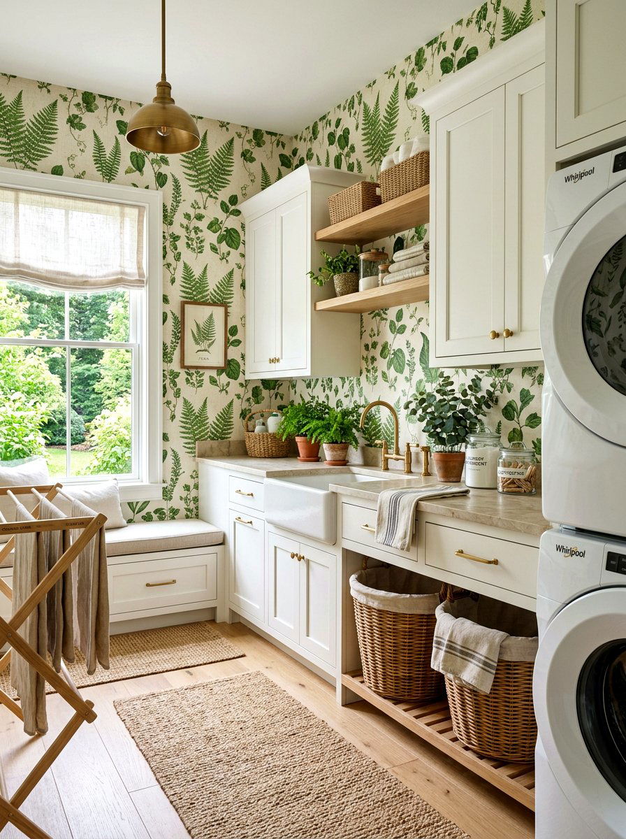 Botanical print removable wallpaper - 30 rental safe wallpaper ideas