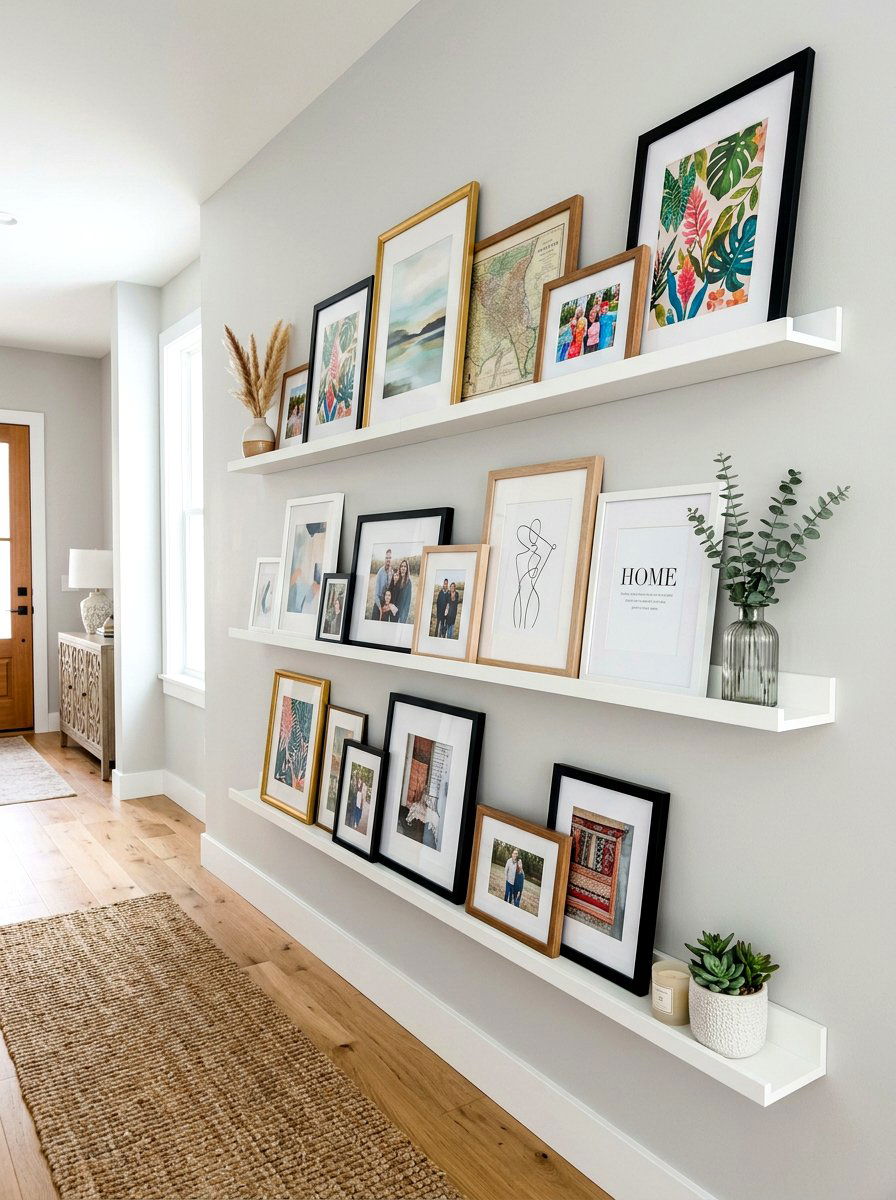 Botanical print wall display - 30 salon wall ideas