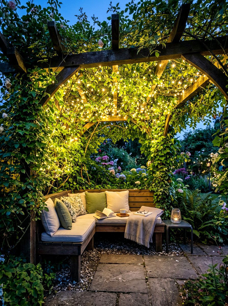 Botanical vine lighting - 30 pergola lighting ideas