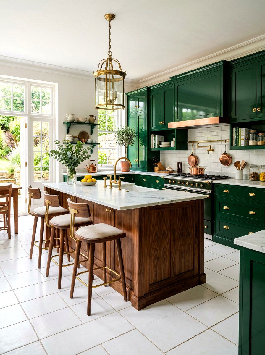 Bottle Green Kitchen - 30 green kitchen ideas