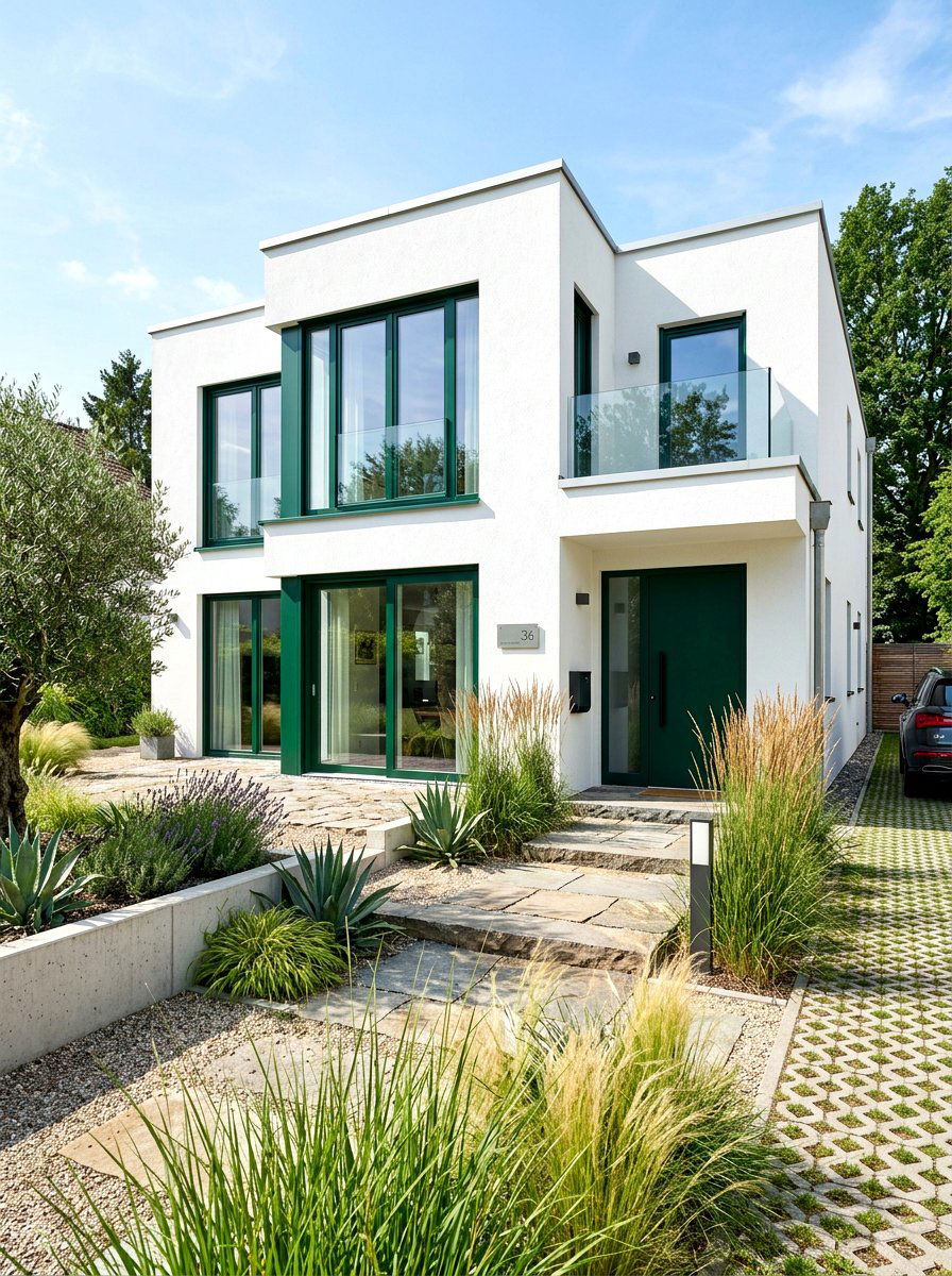 Bottle Green Window Frames - 30 green house exterior ideas