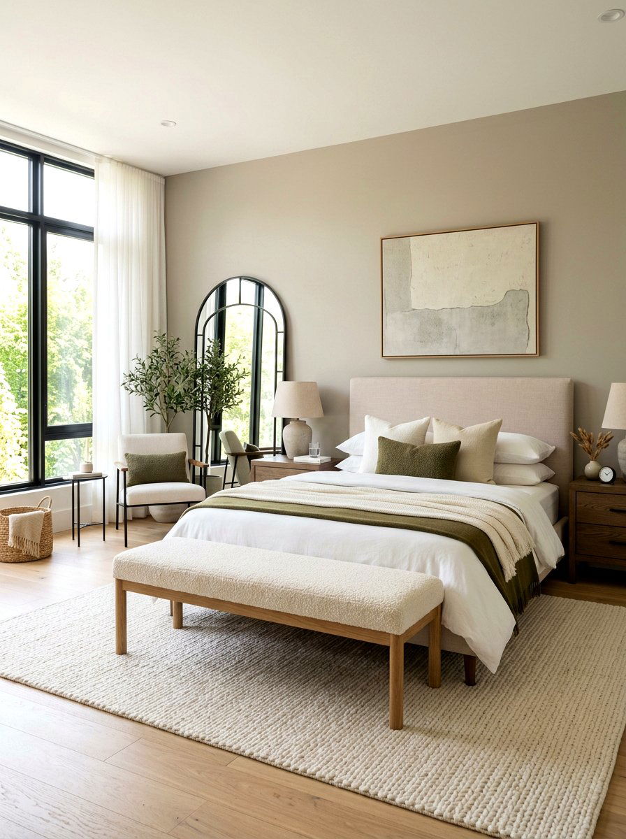 Boucle Bench For Bedroom - 30 boucle bedroom ideas
