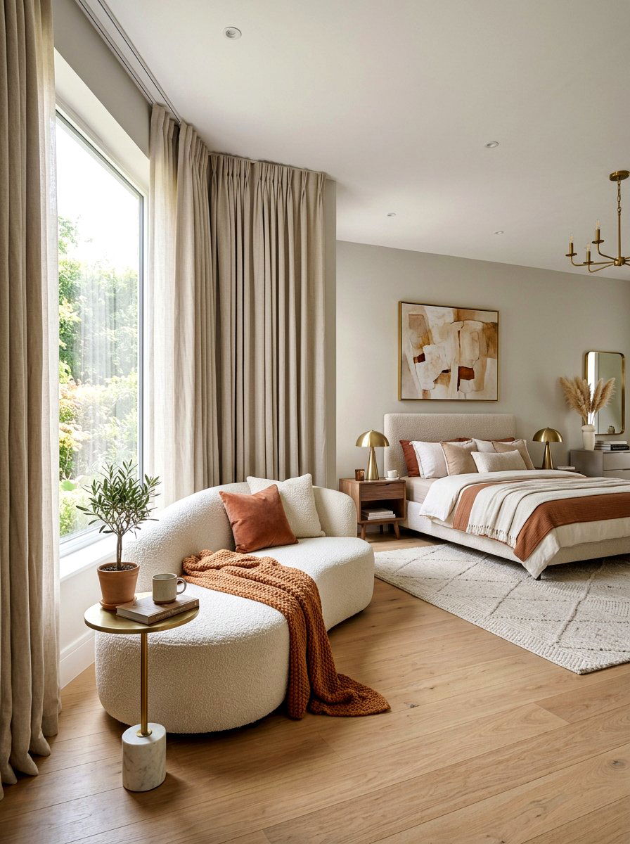 Boucle Chaise Longue - 30 boucle bedroom ideas