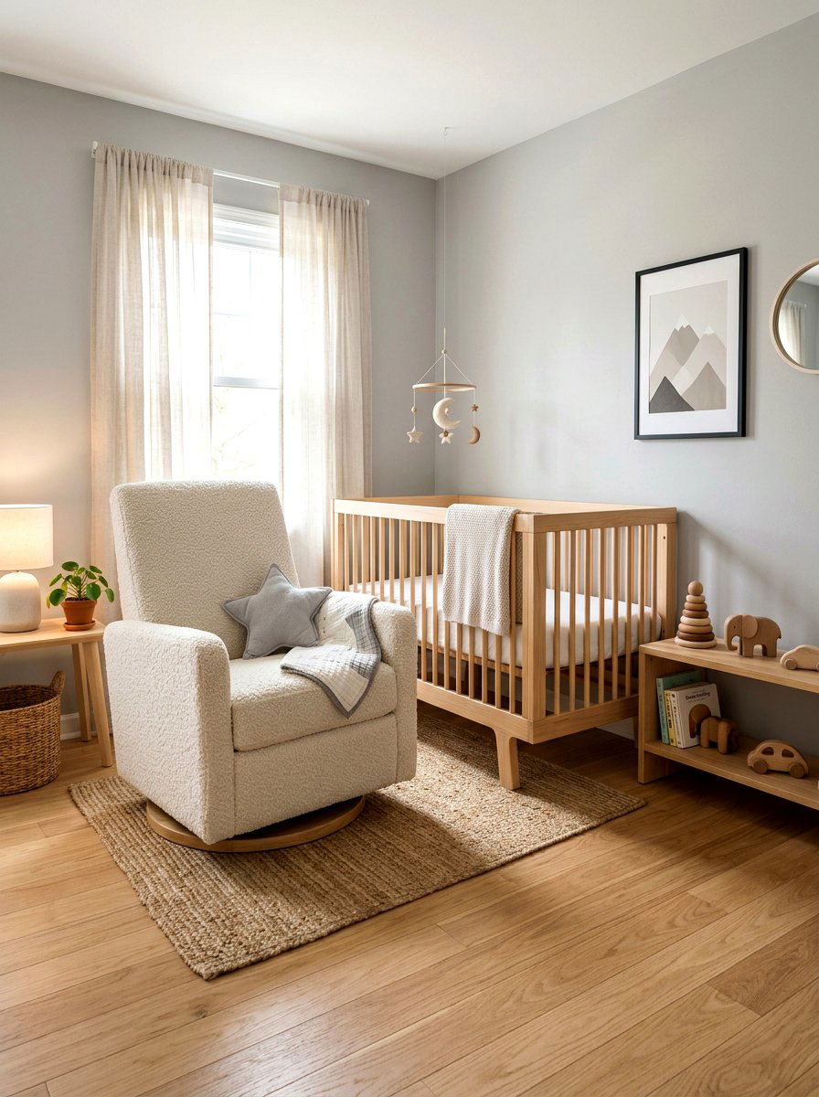 Boucle Comfort Nursery - 30 quiet luxury nursery ideas