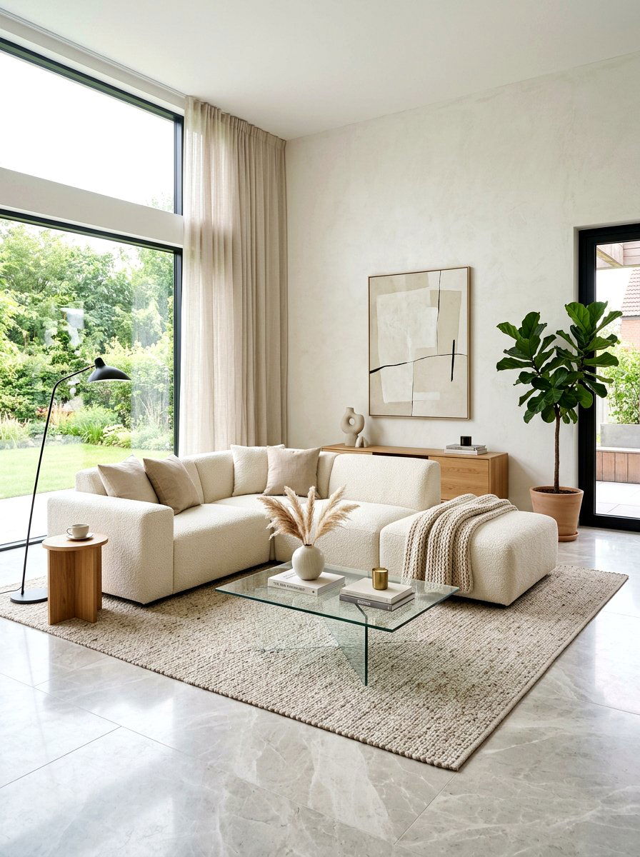 Boucle Cream Sofa Living Room - 30 cream sofa living room ideas