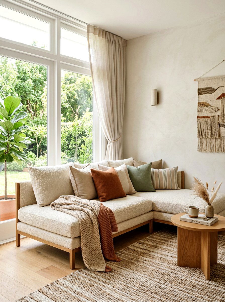 Boucle Daybed Corner - 30 boucle living room ideas