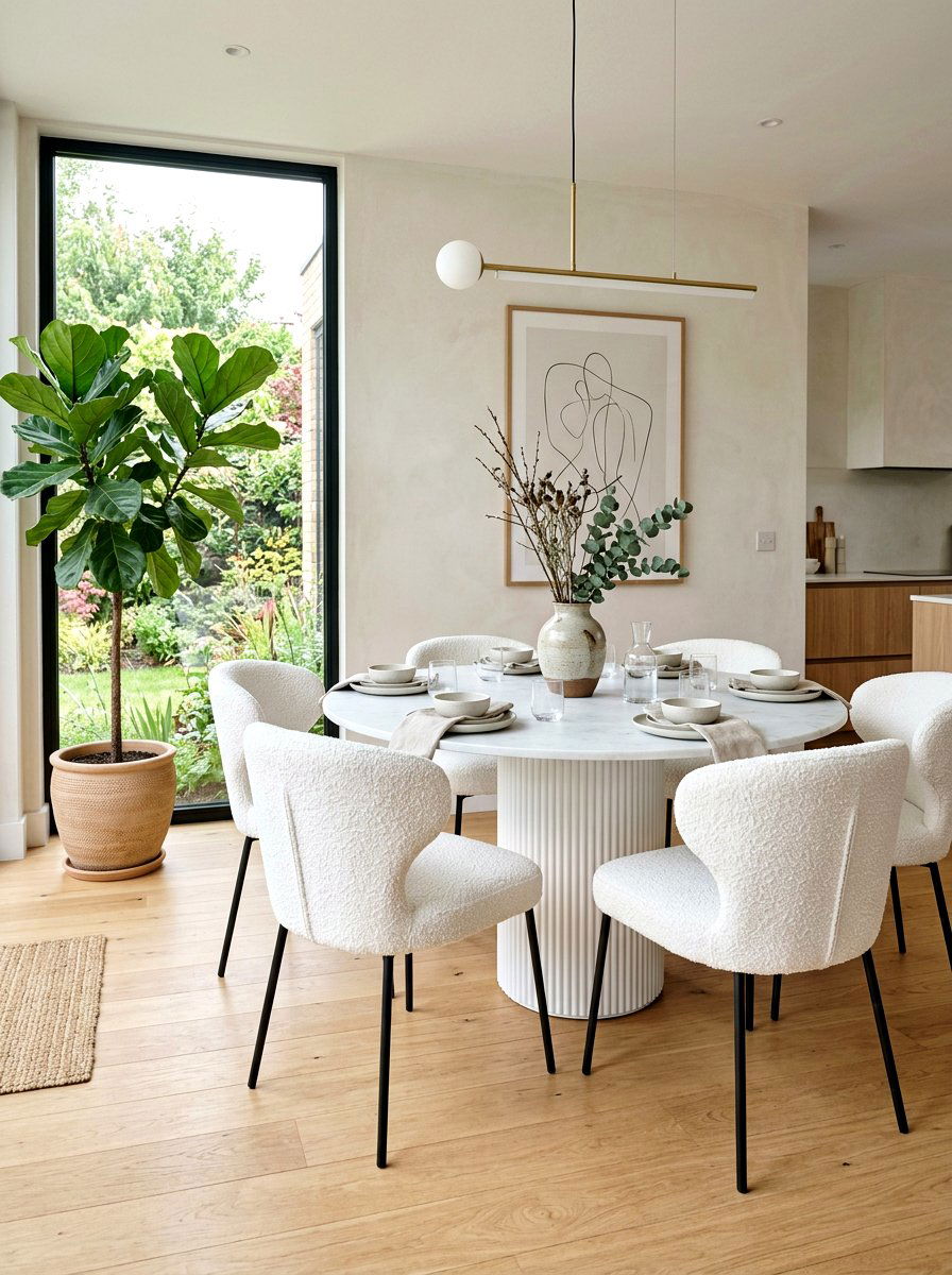 Boucle Dining Chairs - 30 upholstered dining chair ideas