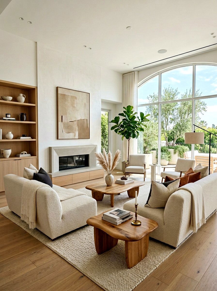 Boucle Fabric Sofa Set - 30 living room sofa pair ideas