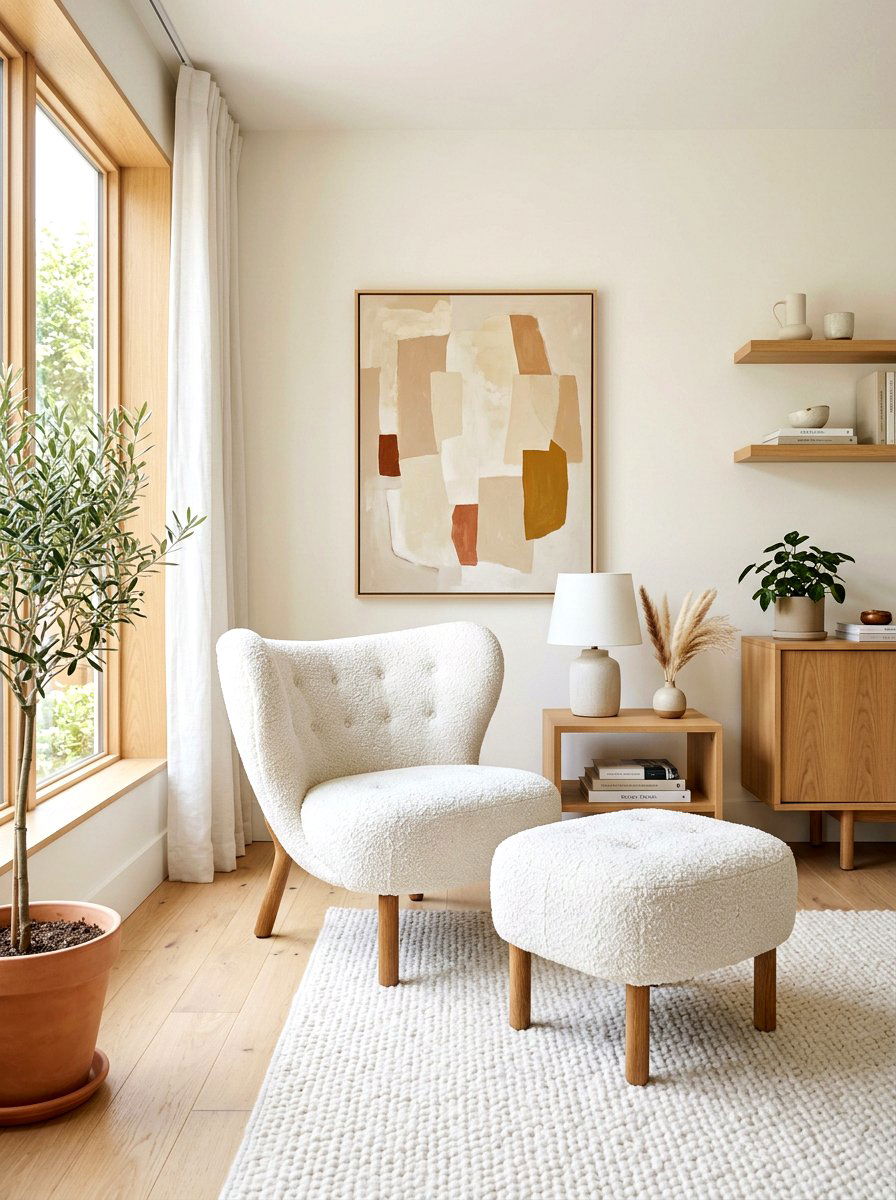 Boucle Furniture Room - 30 winter living room styling ideas