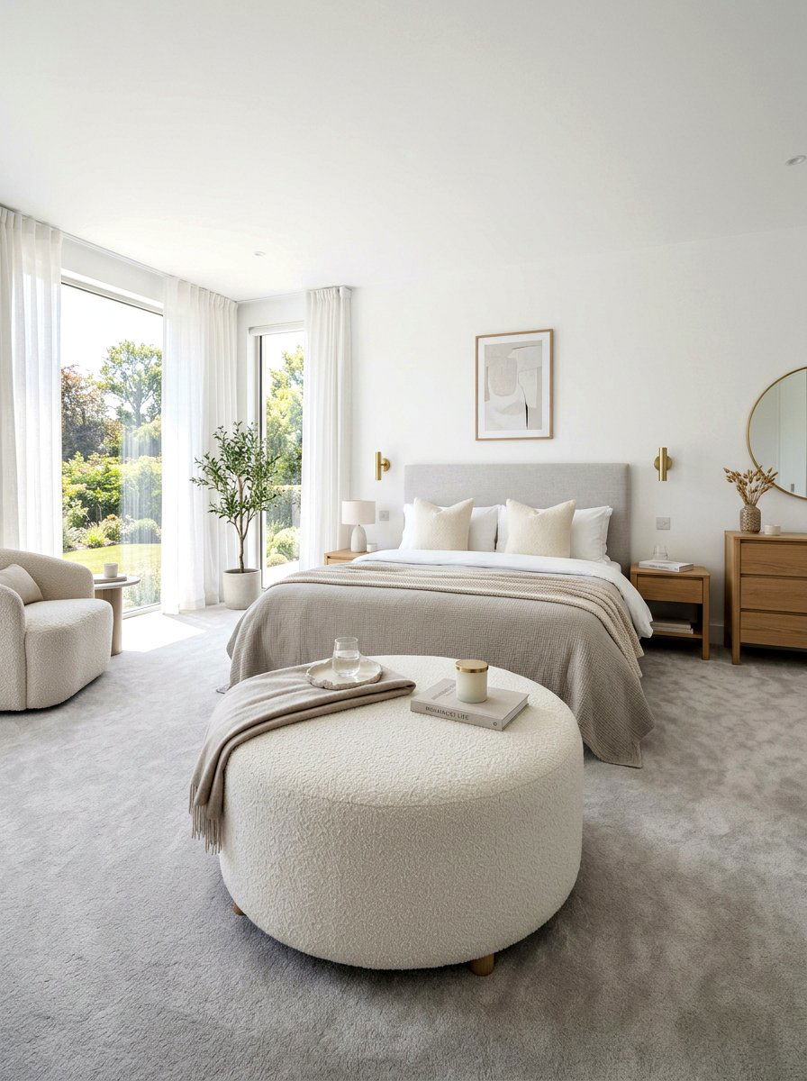 Boucle Ottoman Bedroom - 30 boucle bedroom ideas