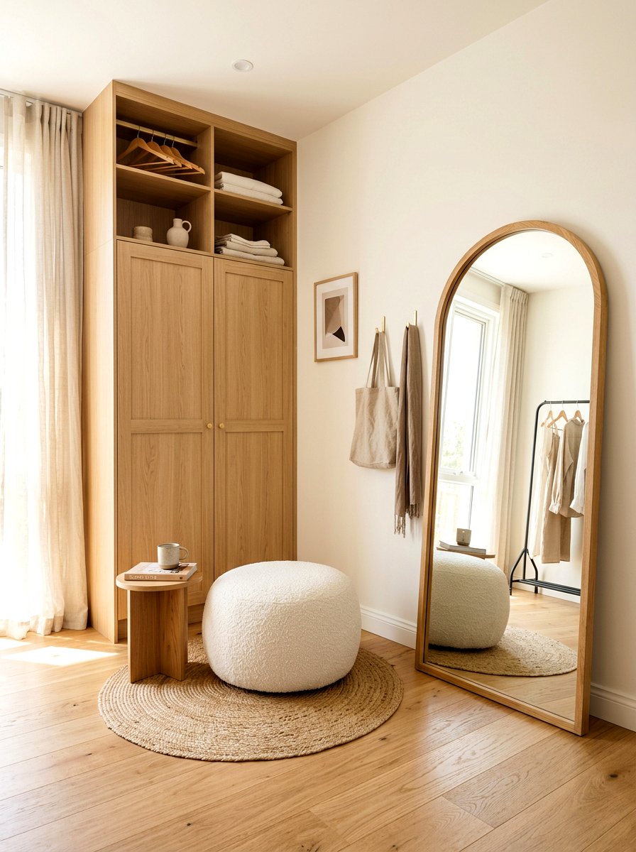 Boucle Pouf - 30 dressing room seating ideas