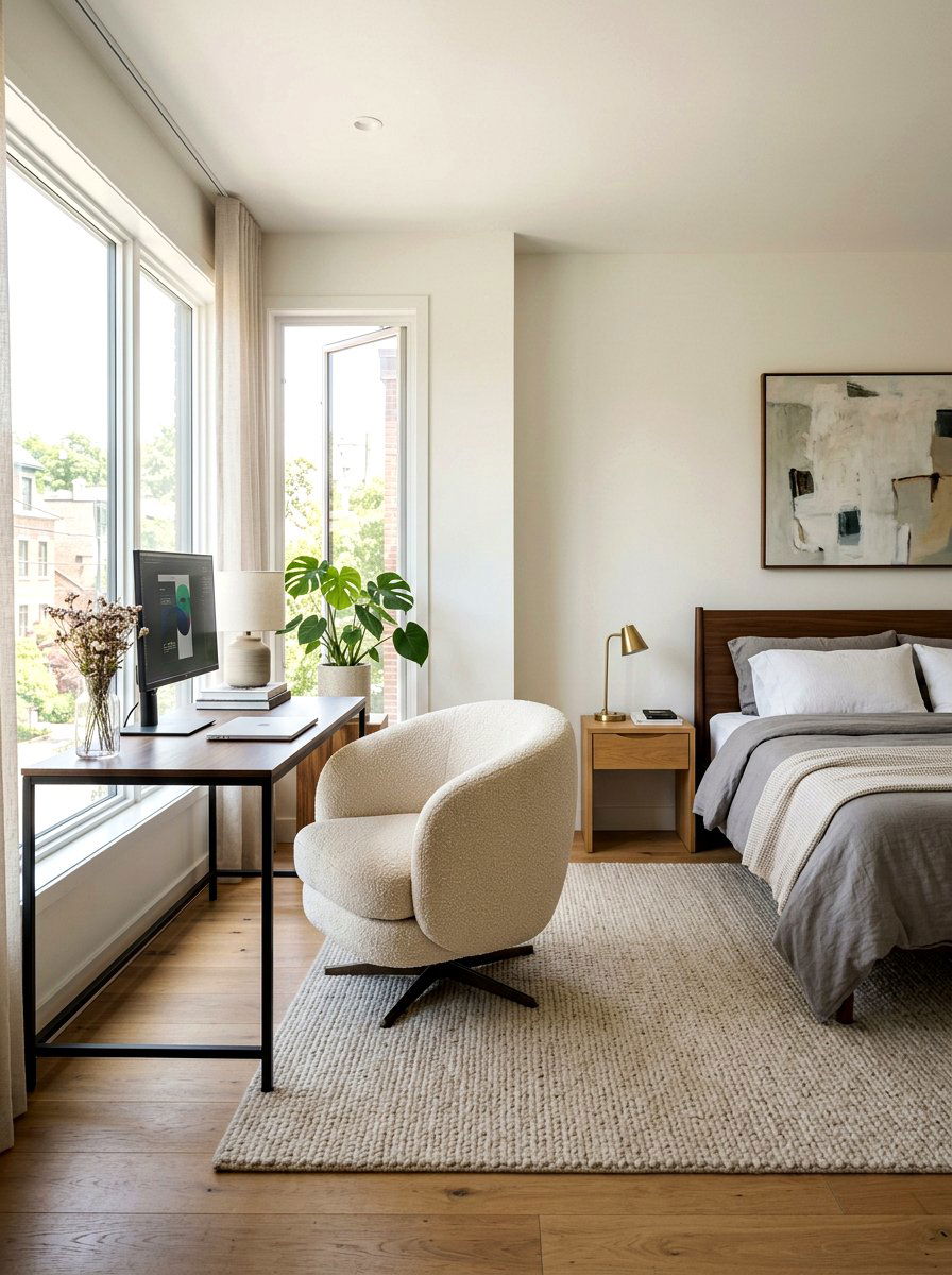 Boucle Swivel Chair - 30 boucle bedroom ideas