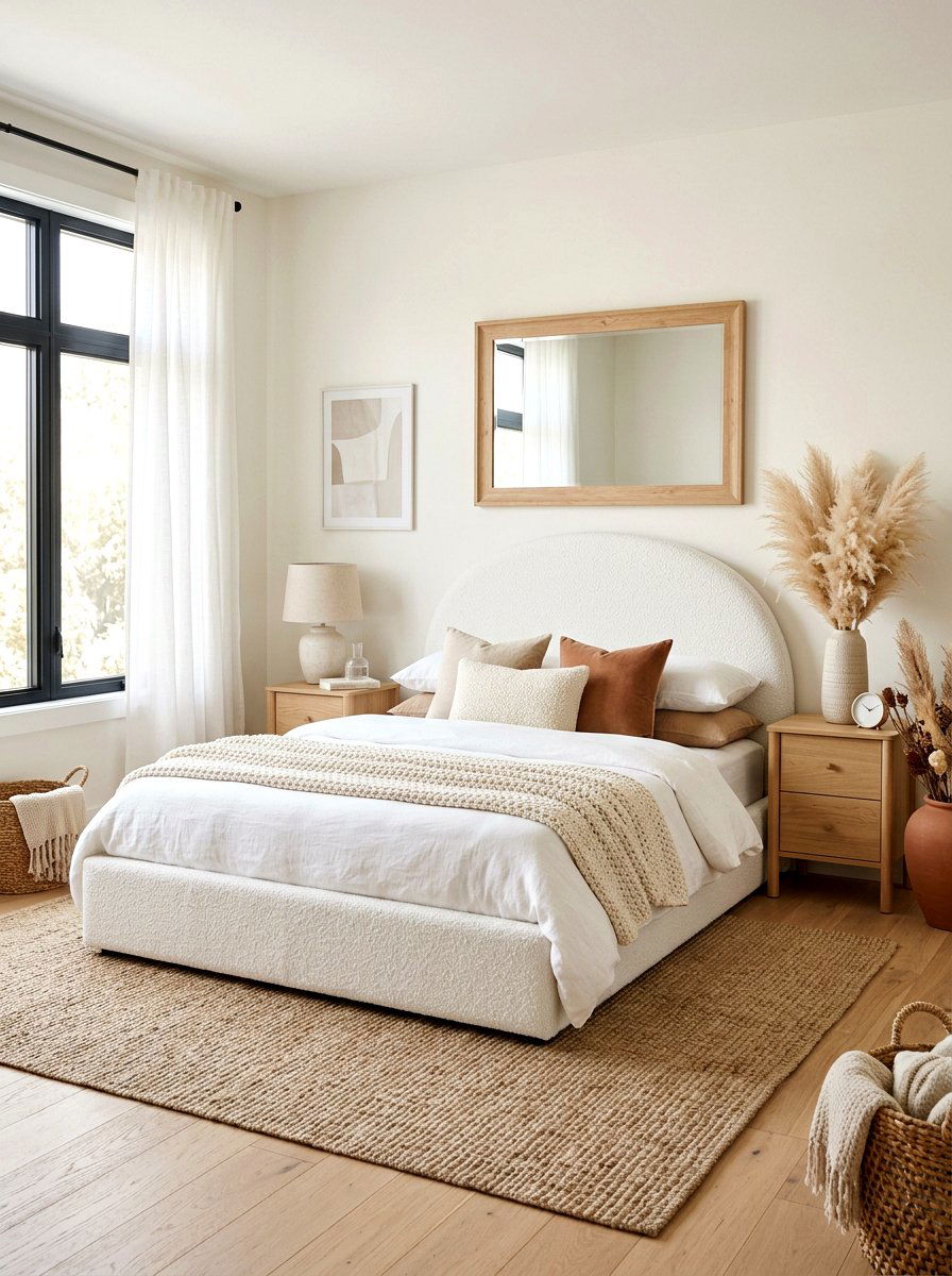 Boucle Upholstered Bed - 30 upholstered bed ideas