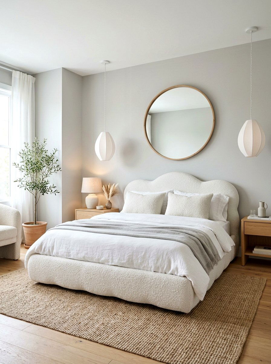 Boucle cloud bed frame - 30 cloud bed bedroom ideas