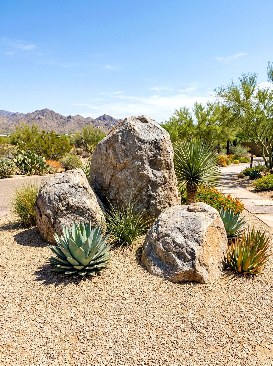 Boulder Accent - 30 dry garden ideas