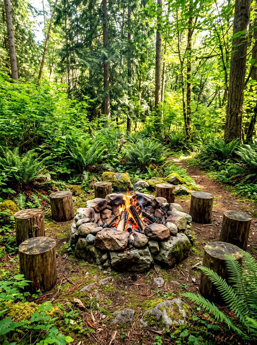 Boulder Fire Pit - 30 cozy fire pit ideas