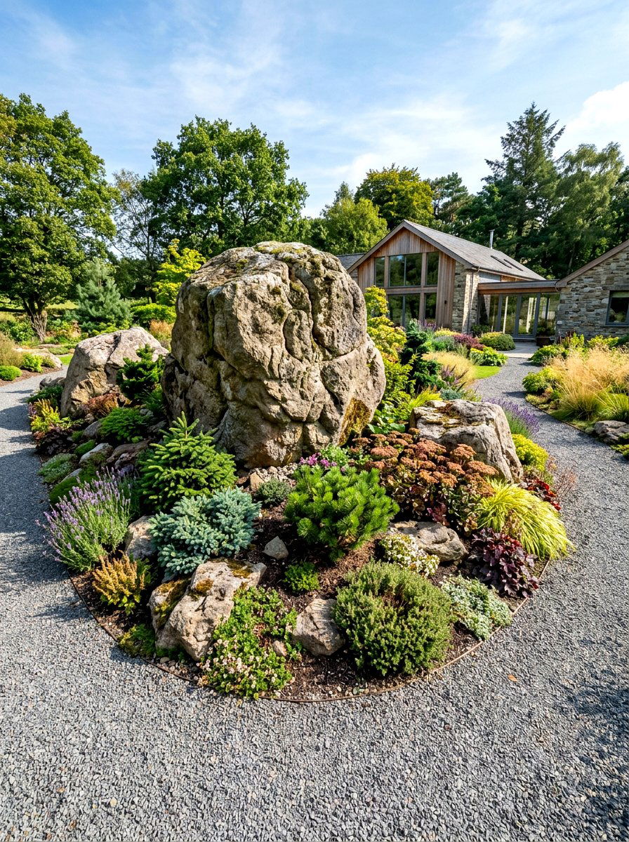 Boulder Focal Point - 30 rock landscaping ideas