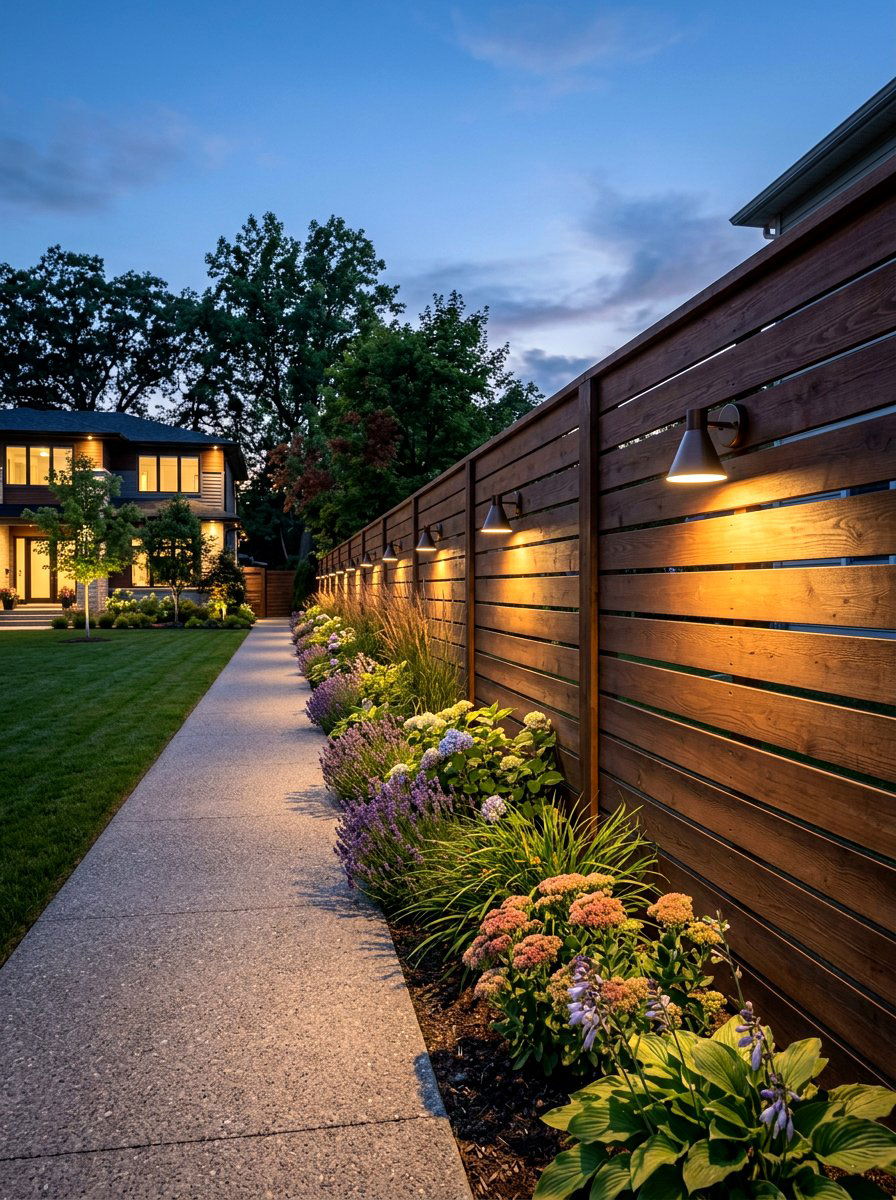 Boundary Fence Lighting - 30 front yard lighting ideas