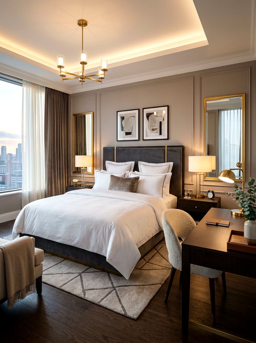 Boutique Hotel Bedroom - 30 quiet luxury master bedroom ideas