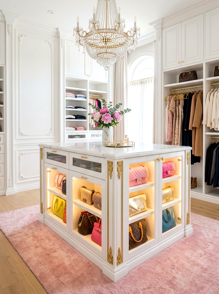 Boutique Style Closet Island - 30 closet island storage ideas