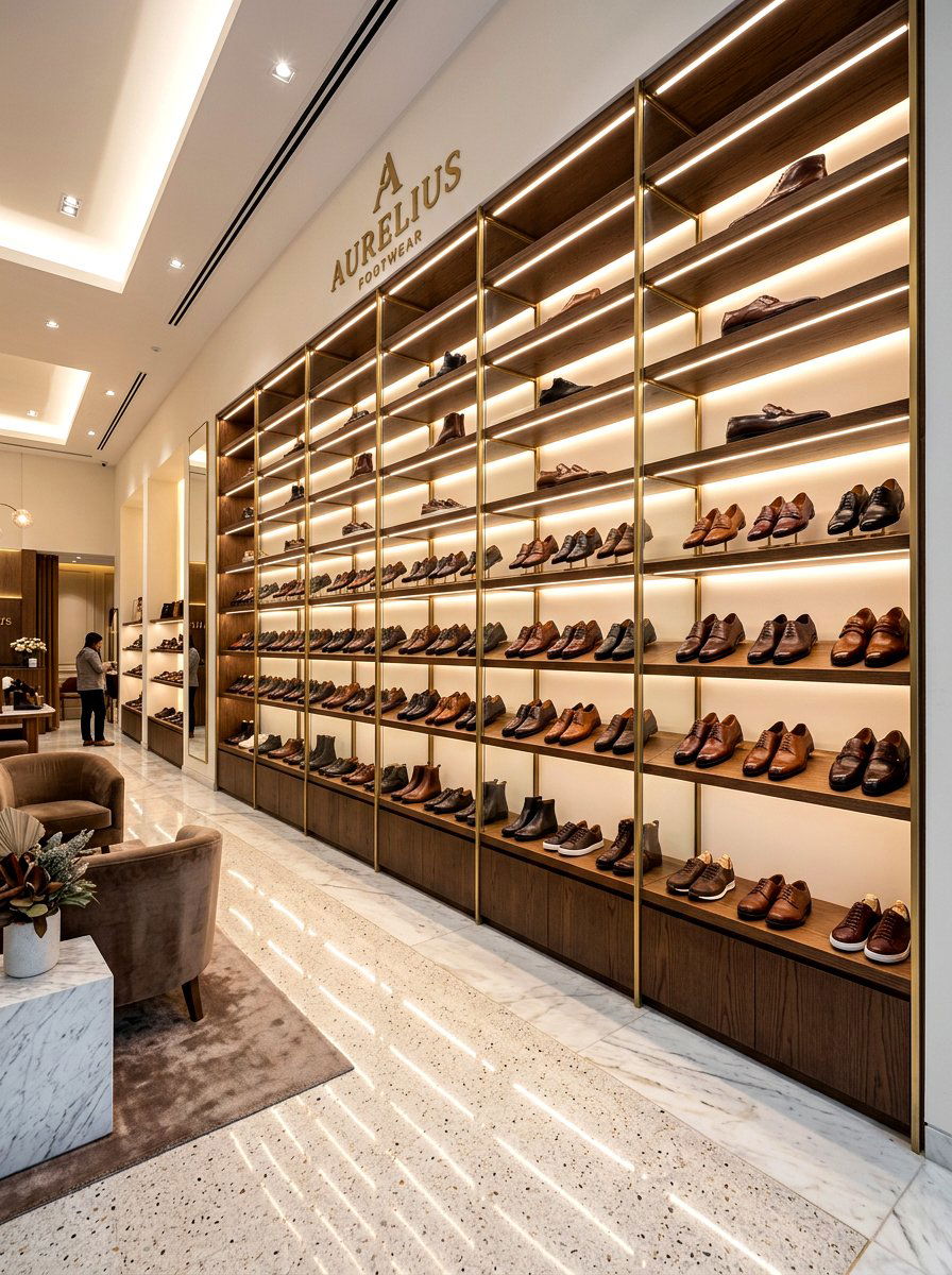 Boutique shoe wall - 30 aesthetic closet organization ideas