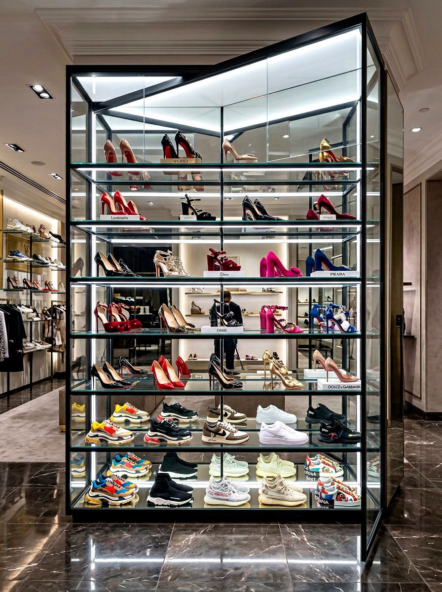 Boutique style shoe display - 30 glam closet ideas