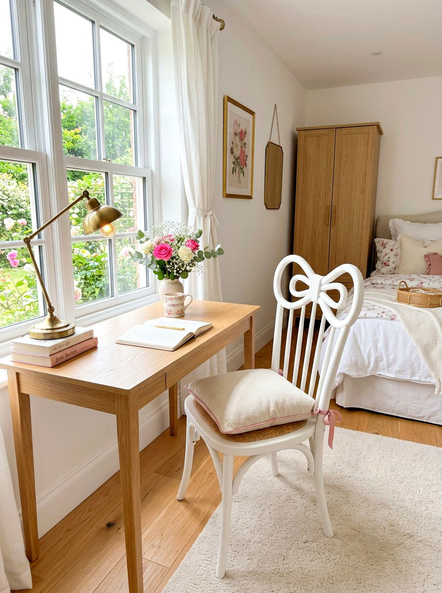 Bow Back Chair - 30 ribbon and bow bedroom ideas