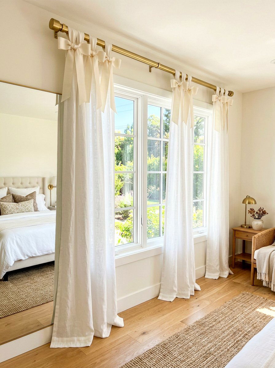 Bow Tie Drapery - 30 ribbon and bow bedroom ideas