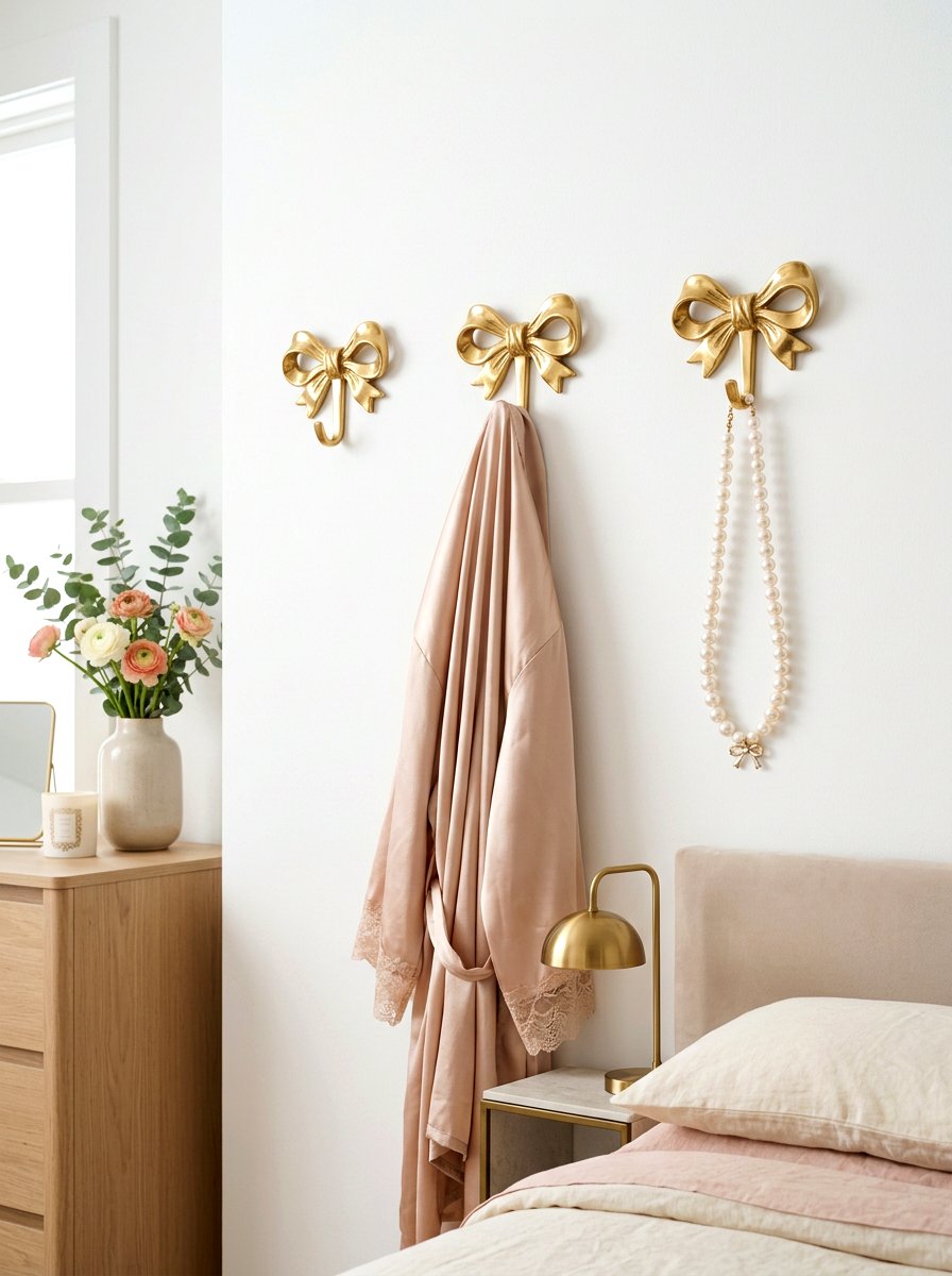 Bow Wall Hooks - 30 ribbon and bow bedroom ideas