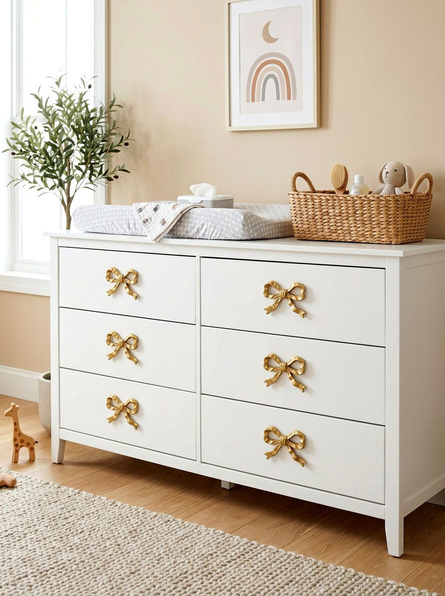 Bow drawer pulls - 30 bow nursery decor ideas