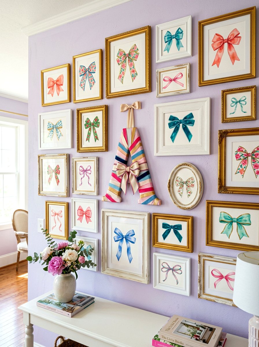 Bow gallery wall - 30 bow nursery decor ideas