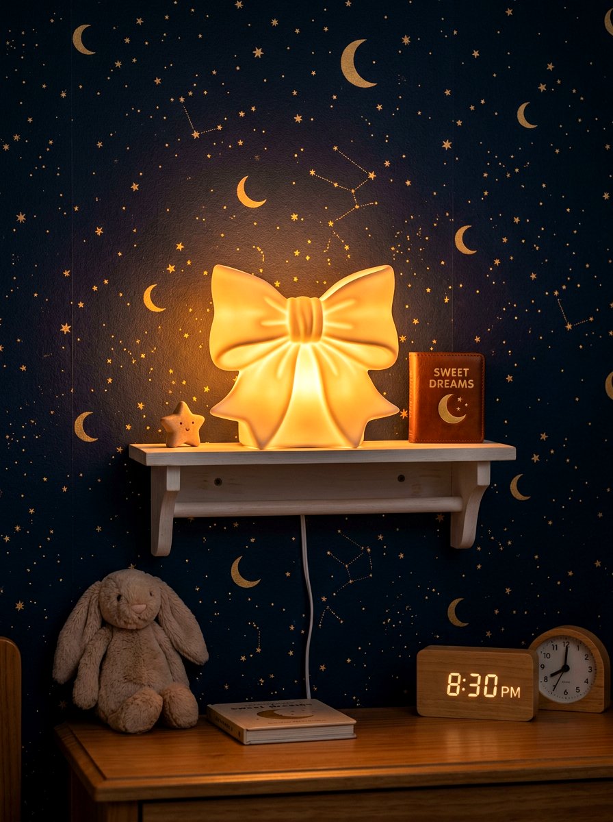 Bow nightlight - 30 bow nursery decor ideas