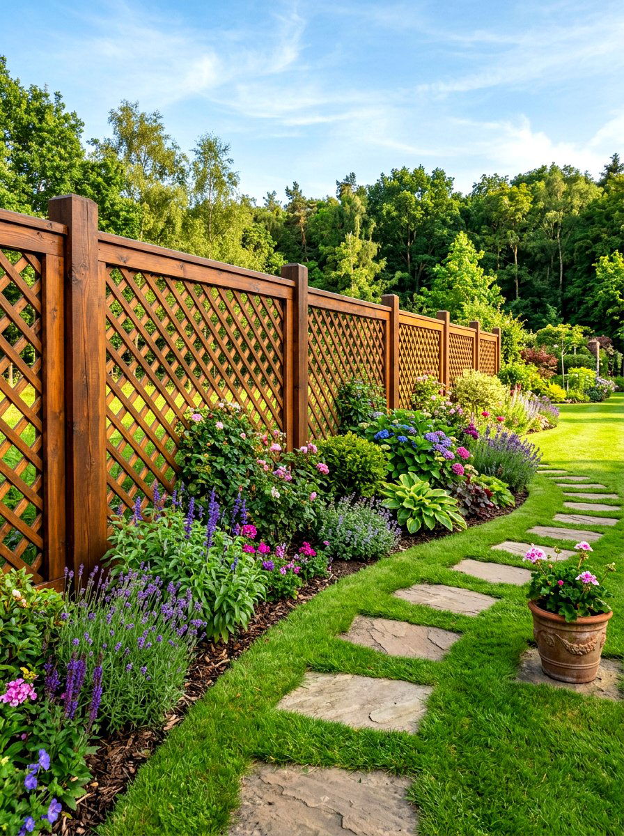 Box Frame Lattice Fence - 30 lattice fence ideas