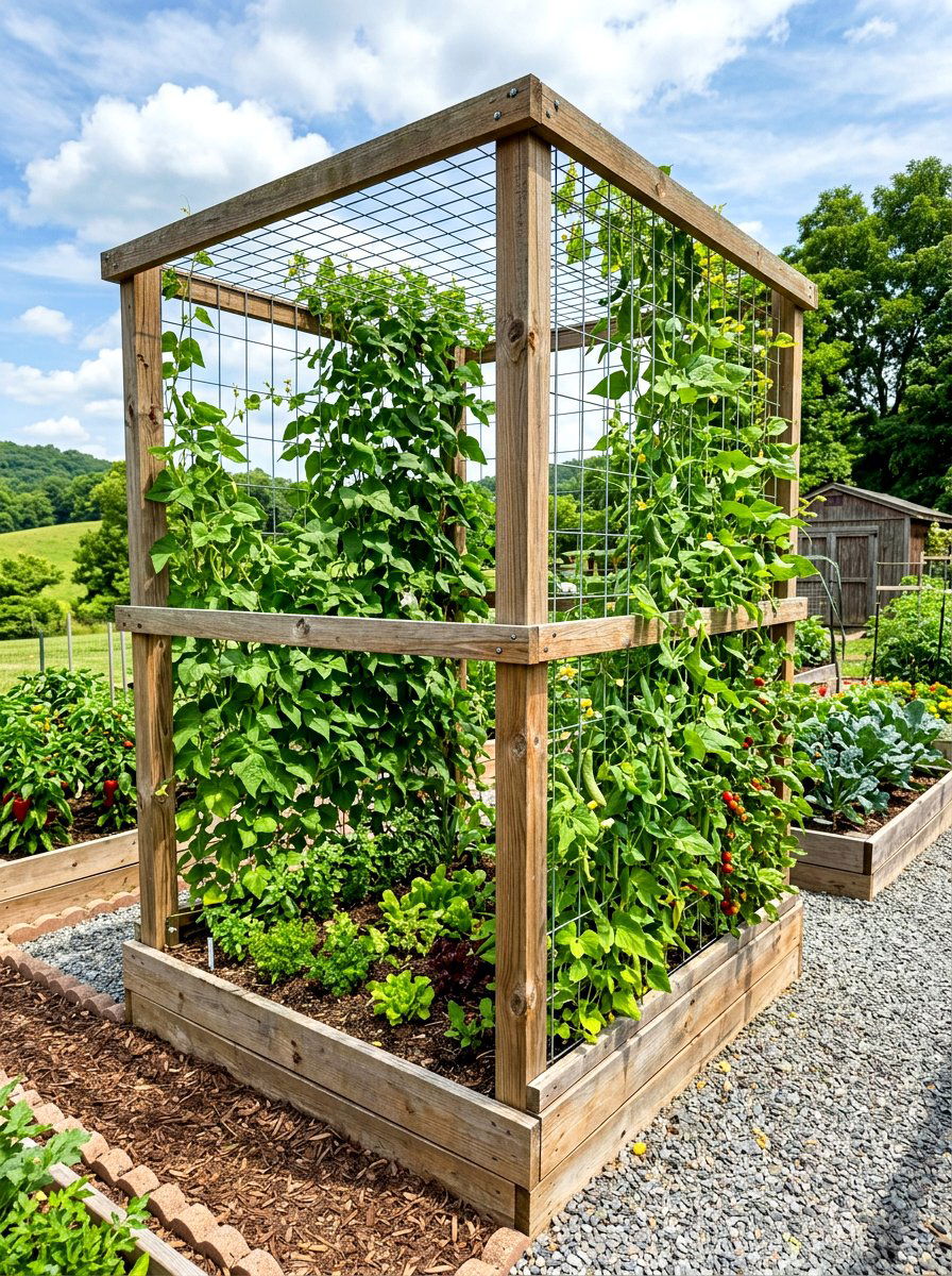 Box Frame Structure - 30 vegetable garden trellis ideas