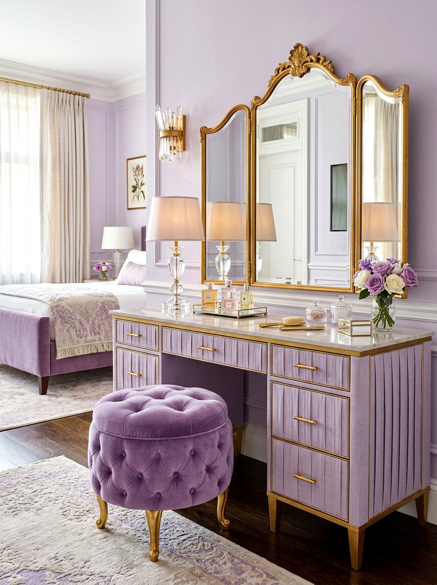Box Pleat Dressing Table - 30 skirted vanity ideas