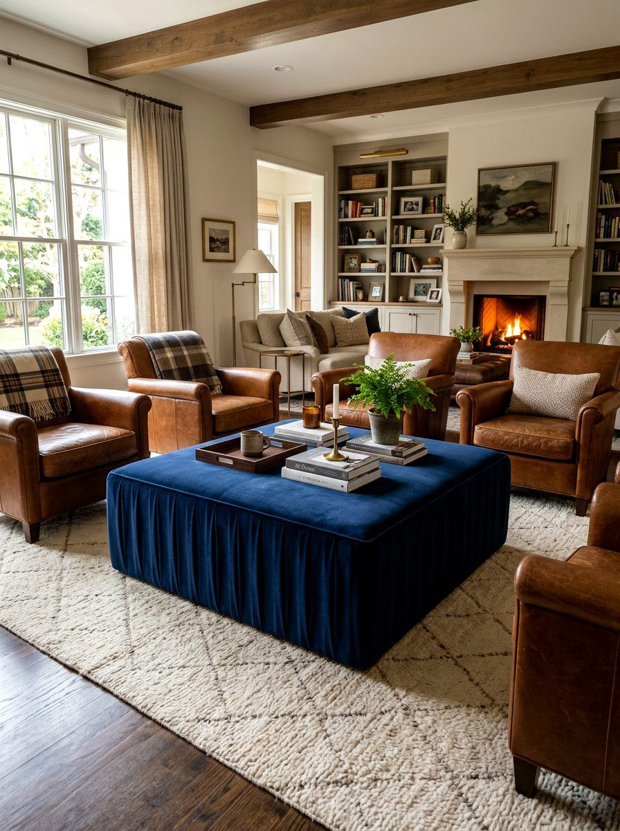Box Pleat Ottoman - 30 tailored skirted furniture ideas
