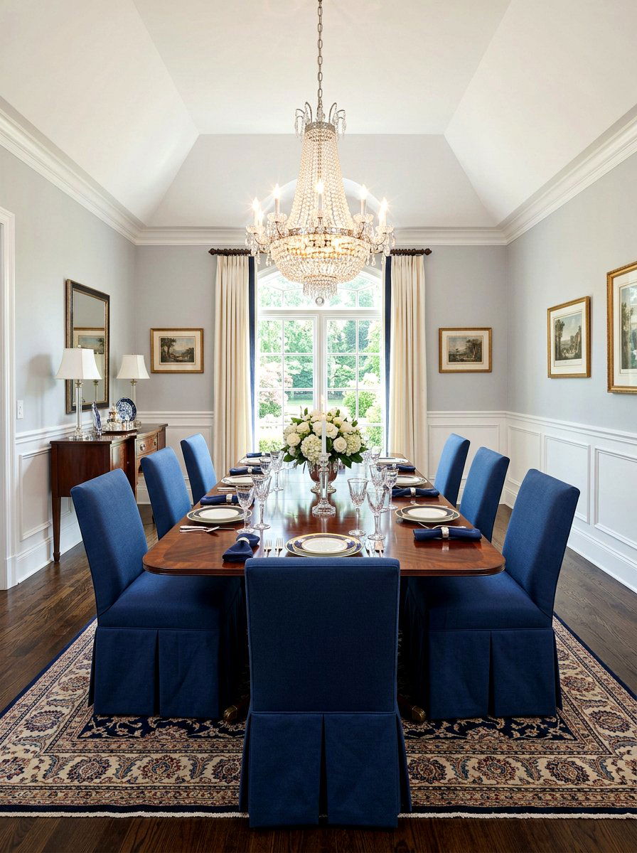 Box Pleat Skirt Dining Chair - 30 skirted dining chair ideas