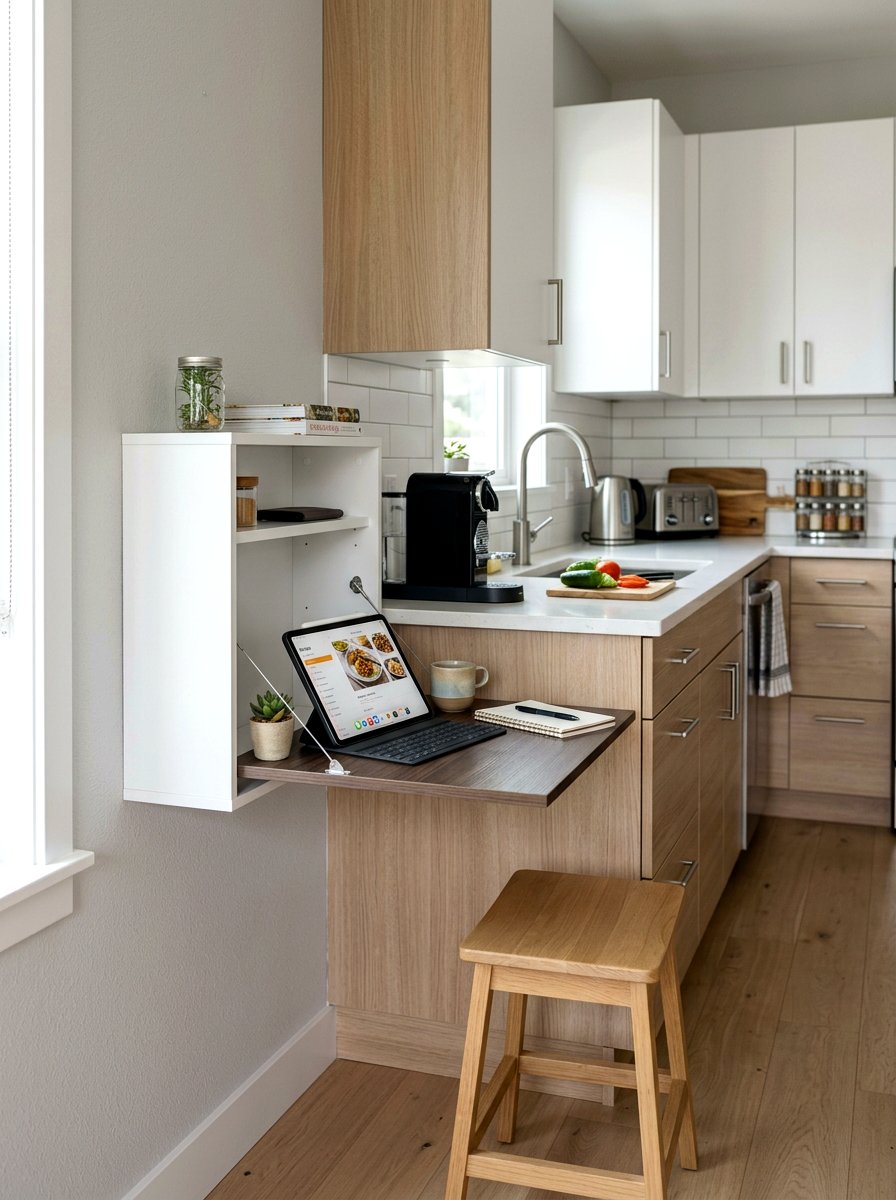 Box Shelf Folding Desk - 30 fold down desk apartment ideas