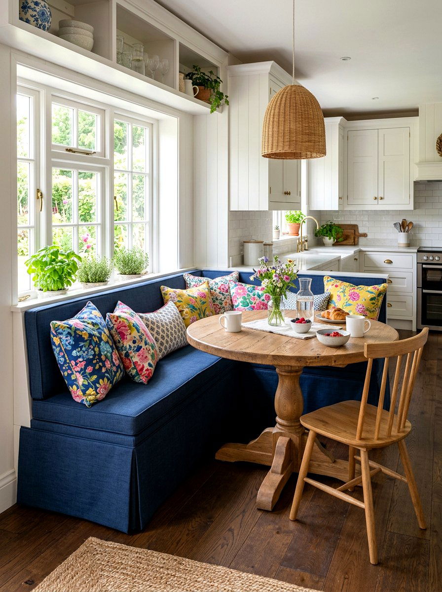 Box Skirt Breakfast Nook - 30 tailored skirted furniture ideas