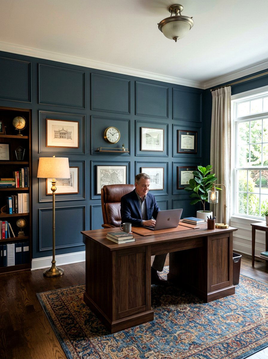 Box Trim Office Wall - 30 decorative molding ideas