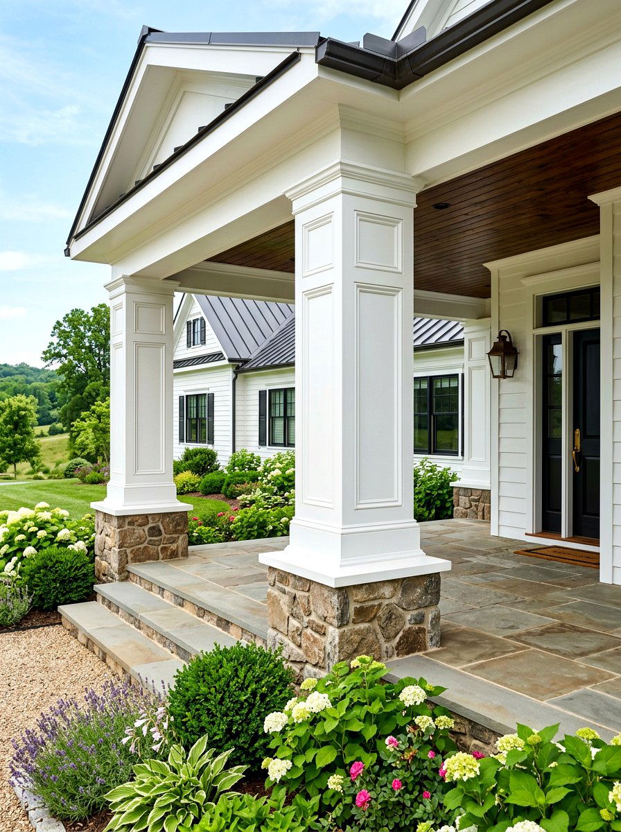 Boxed Out Porch Column - 30 farmhouse porch columns ideas